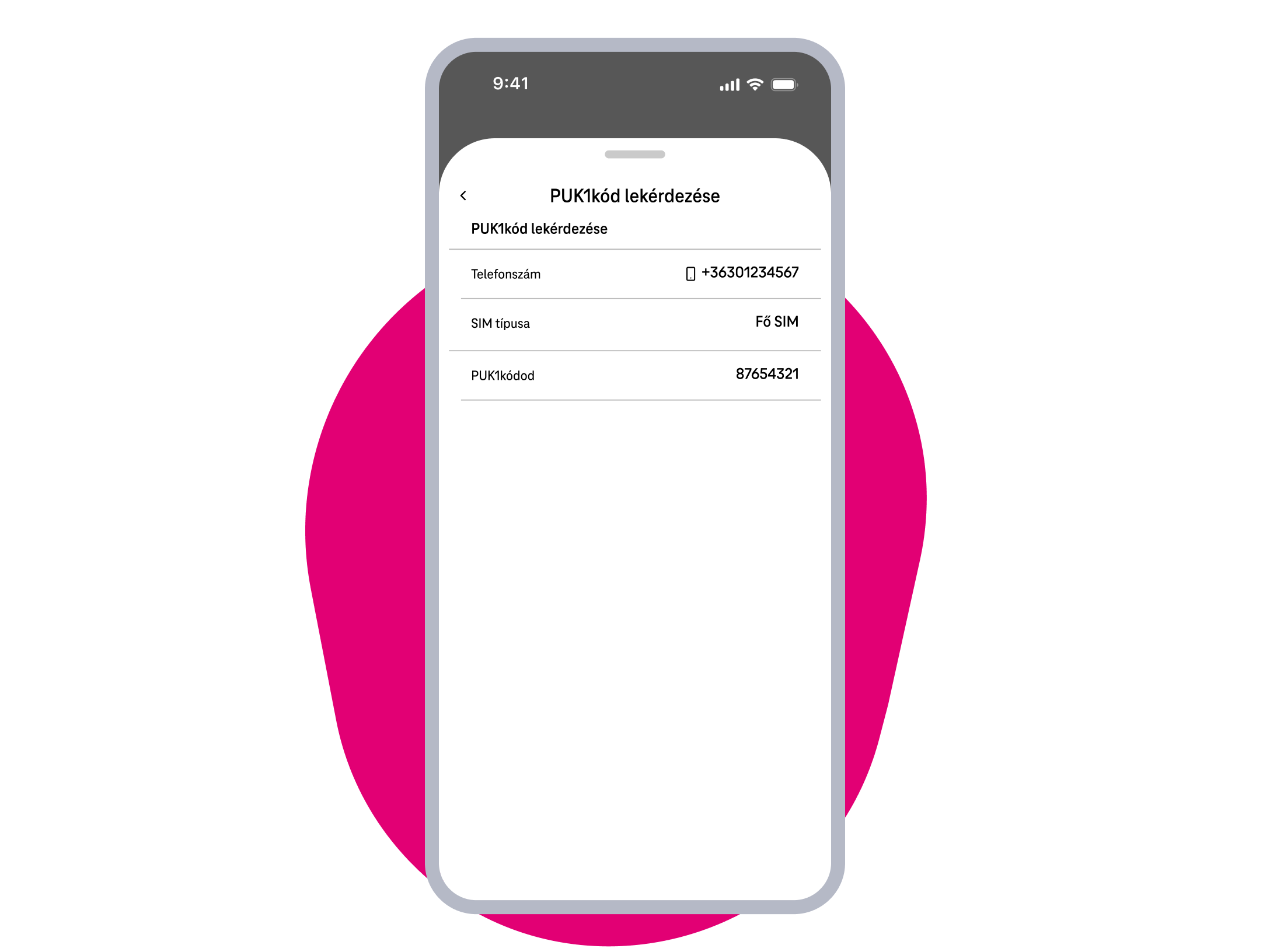 PUK-kód megtekintése